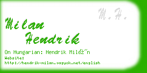 milan hendrik business card